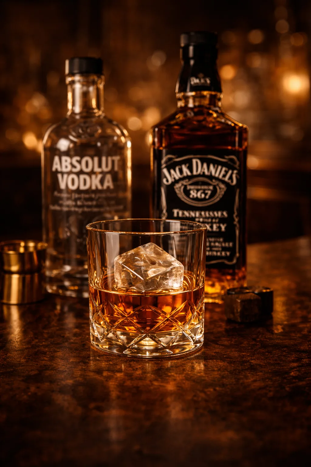 Jack Daniel’s Whiskey und Absolut Vodka im Gentlemen-Club in Wien